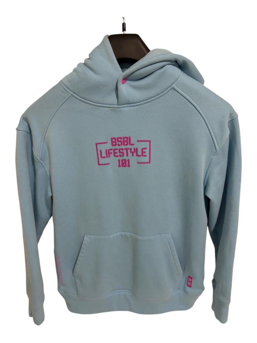Baseball Lifestyle 101 Off-Field Hoodie Size M Cotton Candy Blue Knit